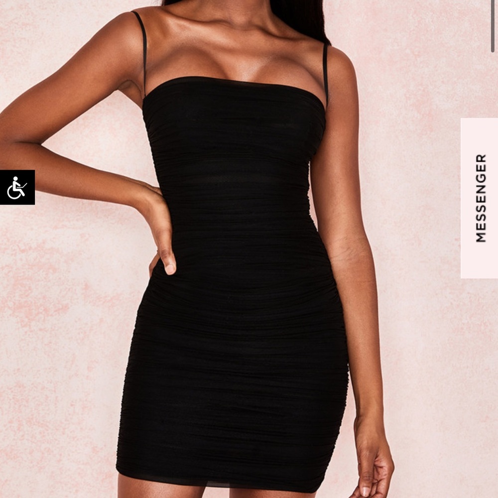 House of CB mini RUCHED ORGANZA MESH DRESS